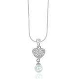 Taraash 925 Sterling Silver Heart With Pearl Combo Pendant With Chain For Women COMBO PDCH 175 - Taraash