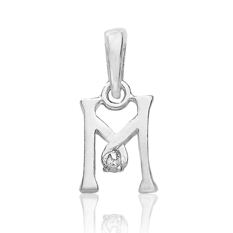 Taraash 925 Sterling Silver initial Letter "M" Pendant Unisex - Taraash