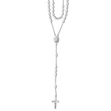 Taraash 925 Sterling Silver Jesus Rosary Cross Pendant For Unisex NK1375S - Taraash