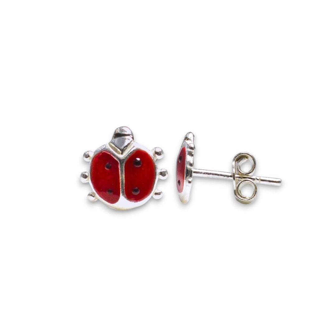 Taraash 925 Sterling Silver Ladybug Stud Earrings For Girls - Taraash