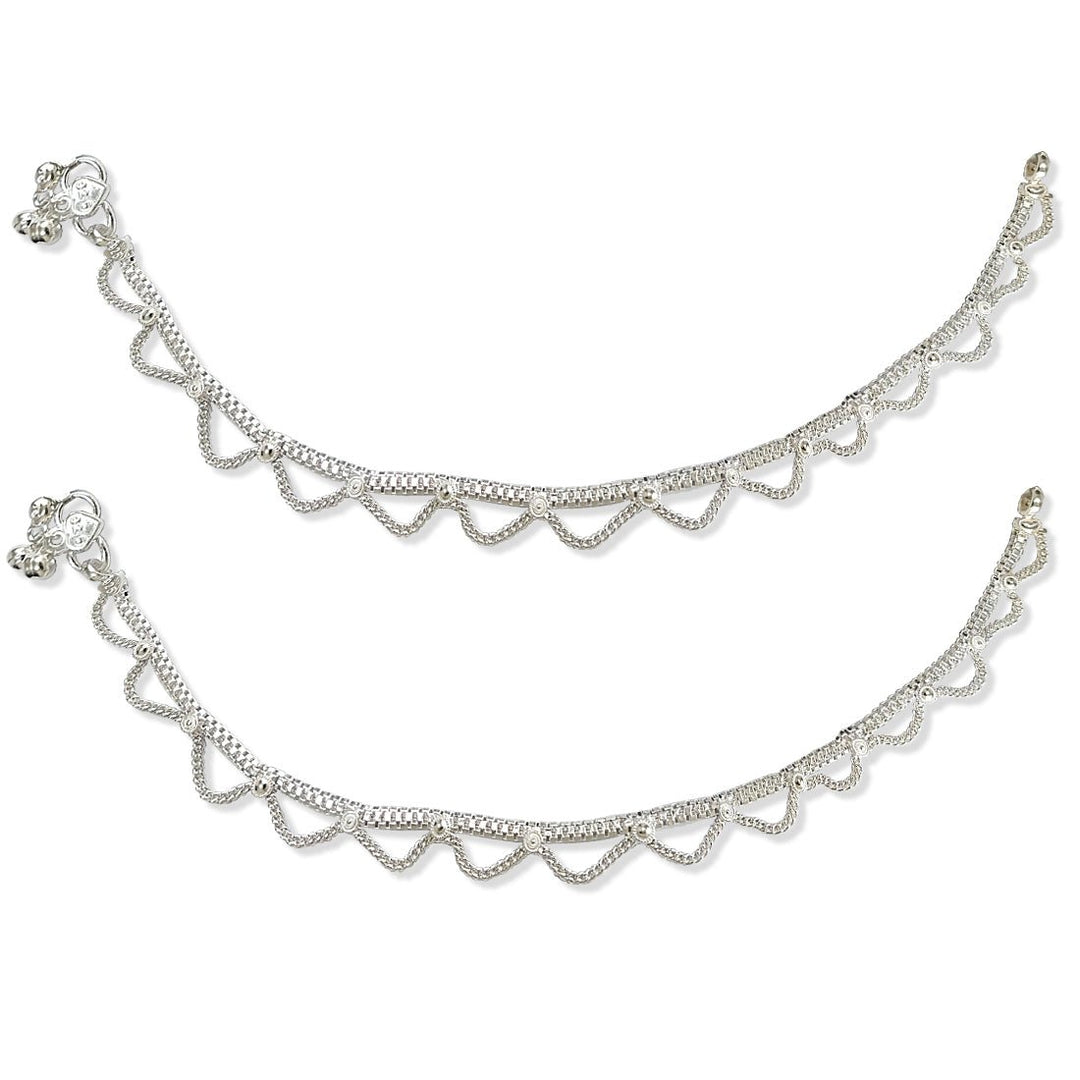 Taraash 925 Sterling Silver Layered Chain Anklets For Women - Taraash