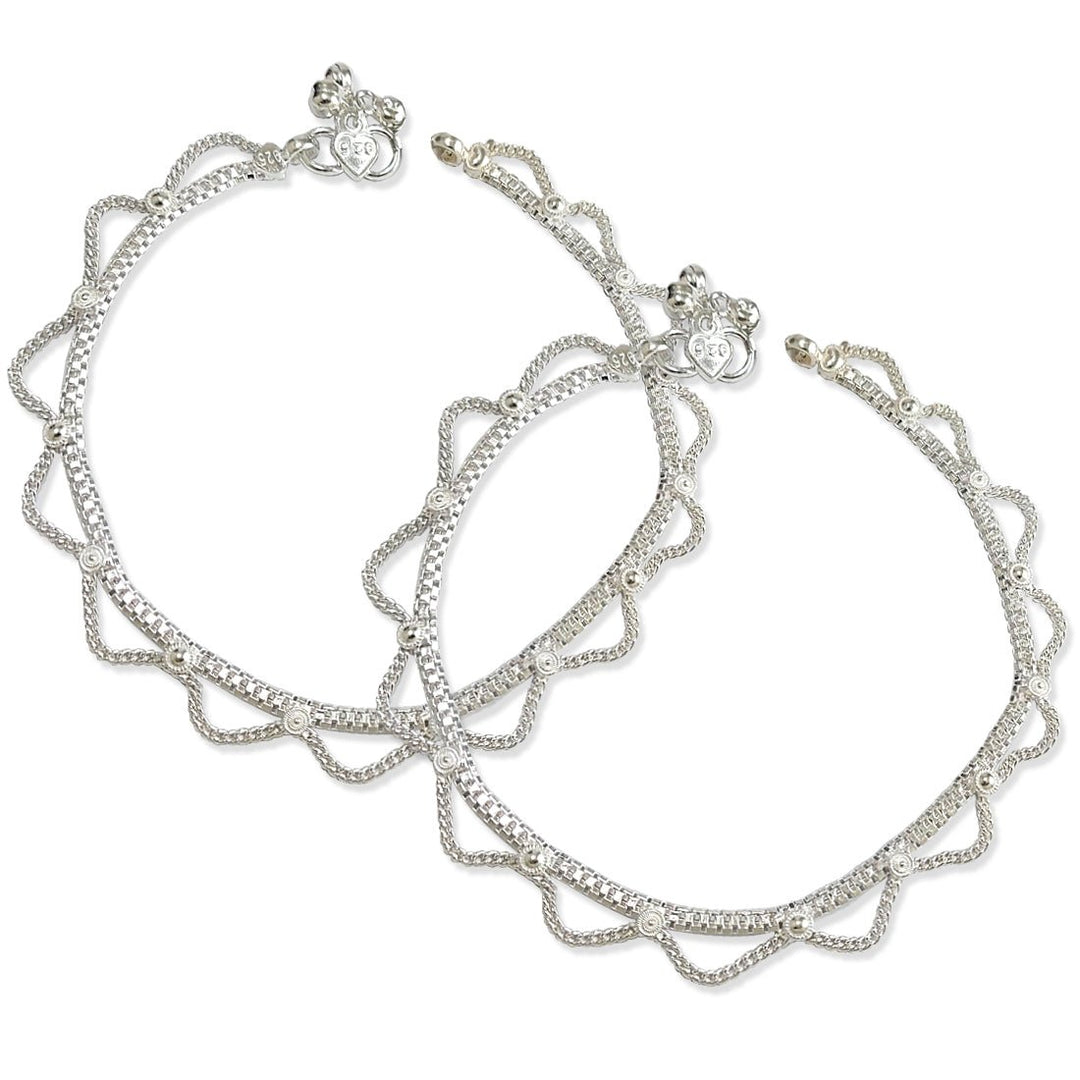 Taraash 925 Sterling Silver Layered Chain Anklets For Women - Taraash