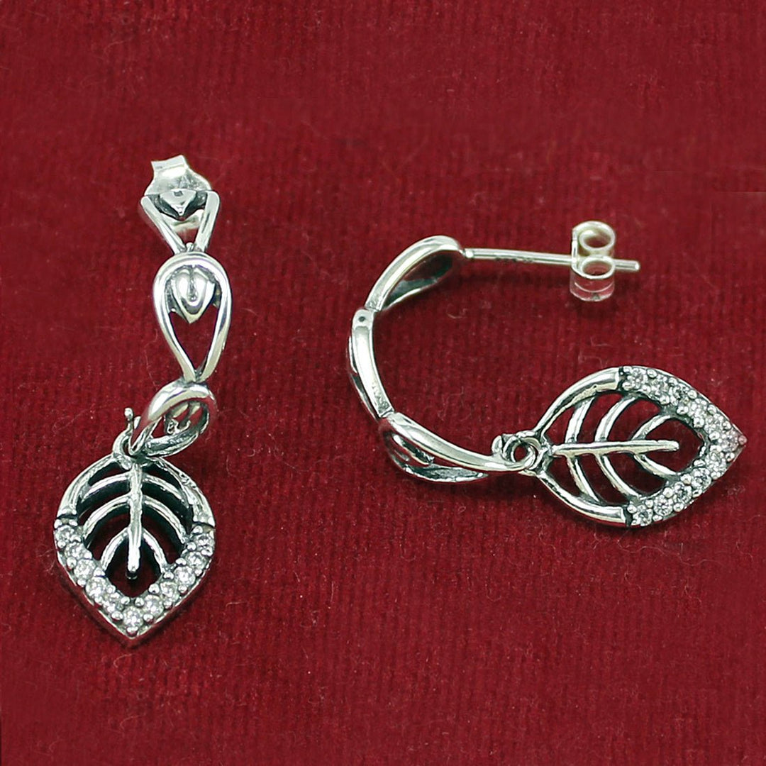 Taraash 925 Sterling Silver Leaf Antique Earrings For Women - Taraash
