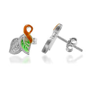 Taraash 925 Sterling silver Leaf Earrings | Stud | Enamel Earrrings For Women - Taraash