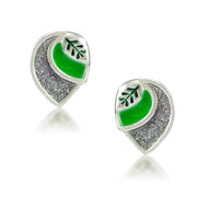 Taraash 925 Sterling silver Leaf Earrings | Stud | Enamel Earrrings For Women - Taraash