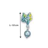 Taraash 925 Sterling Silver Leaf Enamel Drop Earrings For Kids - Taraash