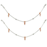 Taraash 925 Sterling Silver Leaf Feather Charm Anklet For Women - Taraash
