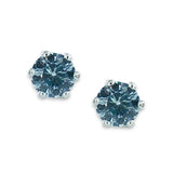 Taraash 925 Sterling Silver Light Sky Blue Round Solitaire CZ Stud Earrings For Women CBER226I-10 - Taraash