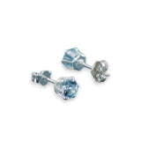 Taraash 925 Sterling Silver Light Sky Blue Round Solitaire CZ Stud Earrings For Women CBER226I-10 - Taraash
