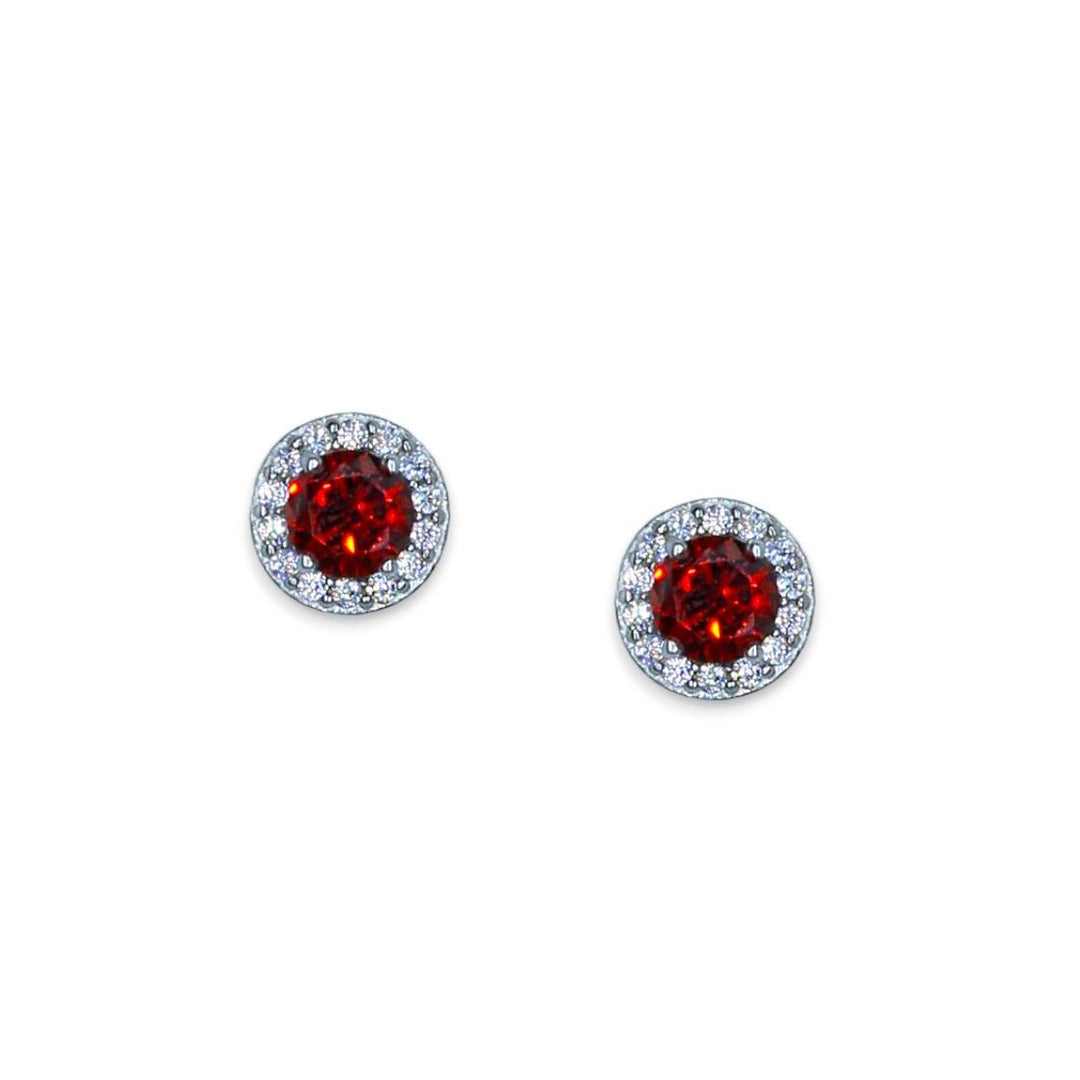 Taraash 925 Sterling Silver Maroon Cz Stud Earring For Women - Taraash