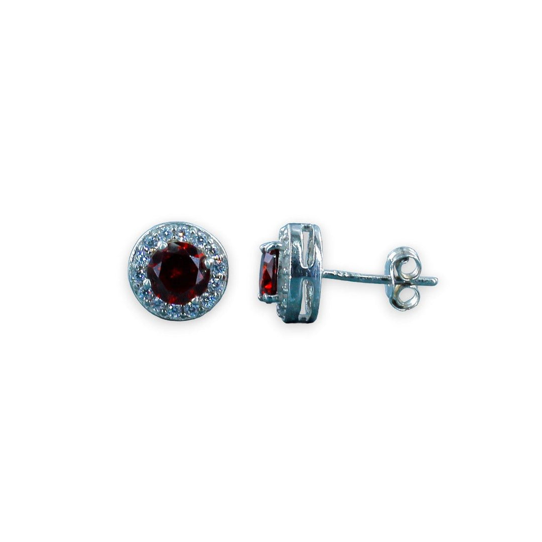 Taraash 925 Sterling Silver Maroon Cz Stud Earring For Women - Taraash