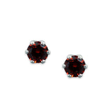 Taraash 925 Sterling Silver Maroon Round Solitaire CZ Stud Earrings For Women CBER226I-02 - Taraash
