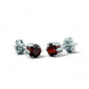 Taraash 925 Sterling Silver Maroon Round Solitaire CZ Stud Earrings For Women CBER226I-02 - Taraash