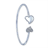 Taraash 925 Sterling Silver Mother Of Pearl Heart Shape Bangle For Women - Taraash