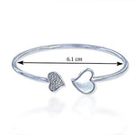 Load image into Gallery viewer, Taraash 925 Sterling Silver Mother Of Pearl Heart Shape Bangle For Women - Taraash