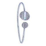 Taraash 925 Sterling Silver Mother Of Pearl Round Design Bangle For Women - Taraash
