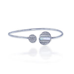 Load image into Gallery viewer, Taraash 925 Sterling Silver Mother Of Pearl Round Design Bangle For Women - Taraash
