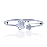 Taraash 925 Sterling Silver Mother Of Pearl Star Bangle For Women - Taraash