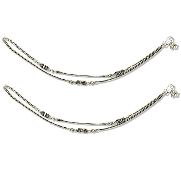Taraash 925 Sterling Silver Multichain based beaded anklets for women - Taraash