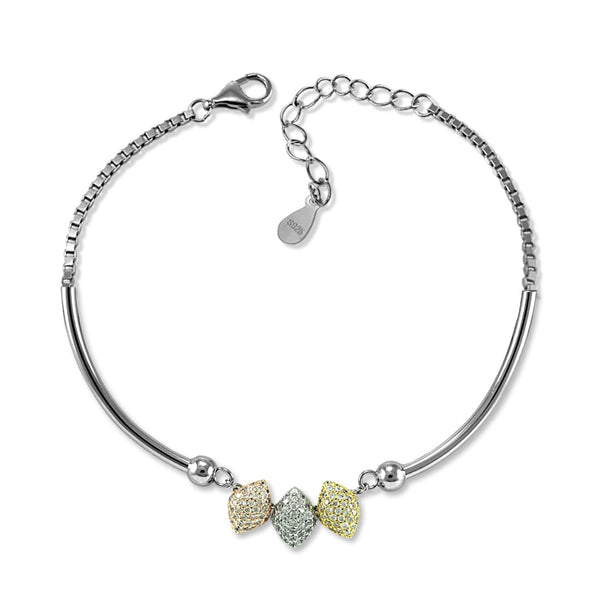Taraash 925 Sterling Silver Multicolor Diamond Shape Cz Bracelet For Women - Taraash
