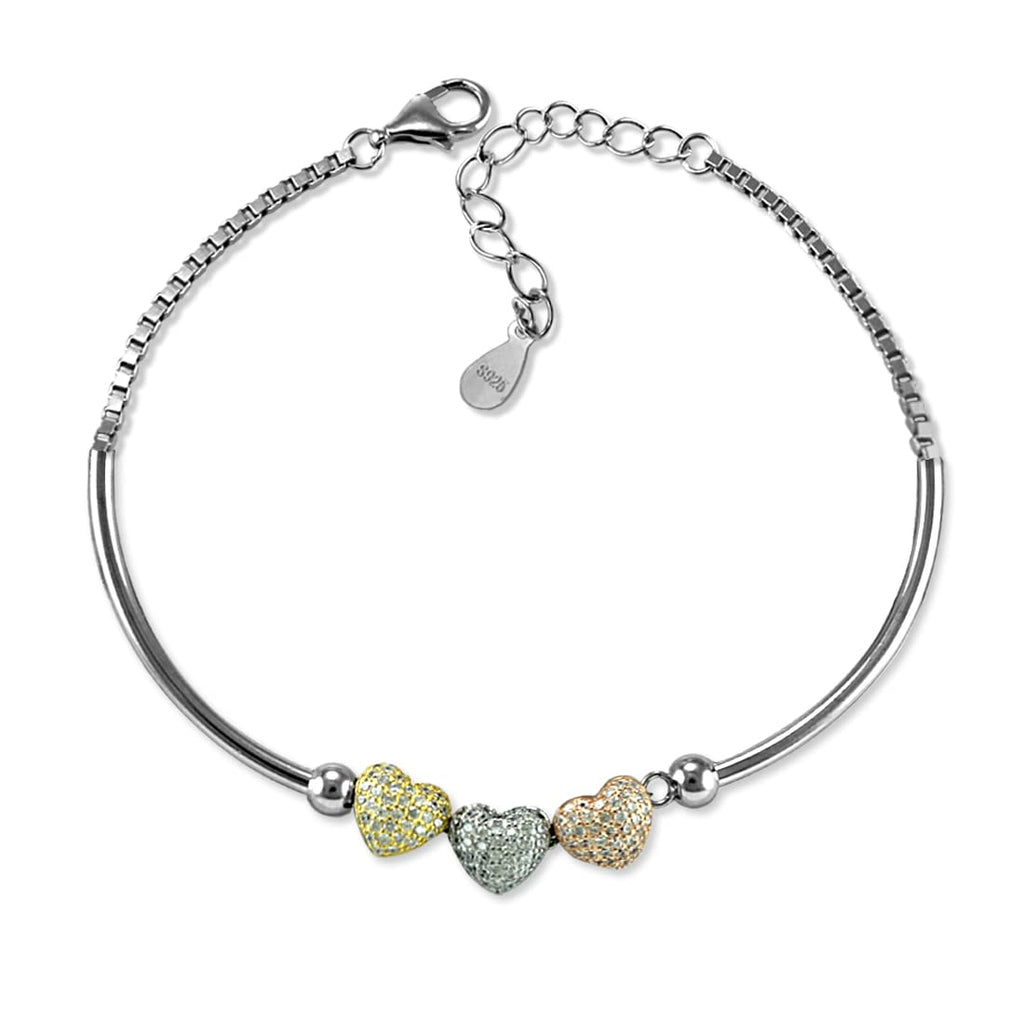 Silver Twin Heart Bracelet – HiSa