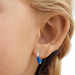 Load image into Gallery viewer, Taraash 925 Sterling Silver Ocean Blue Enamel Hoops For Girls - Taraash
