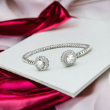 Taraash 925 Sterling Silver Openable CZ Kada Bangle For Women - Taraash