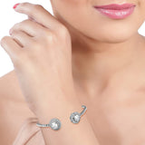 Taraash 925 Sterling Silver Openable CZ Kada Bangle For Women - Taraash