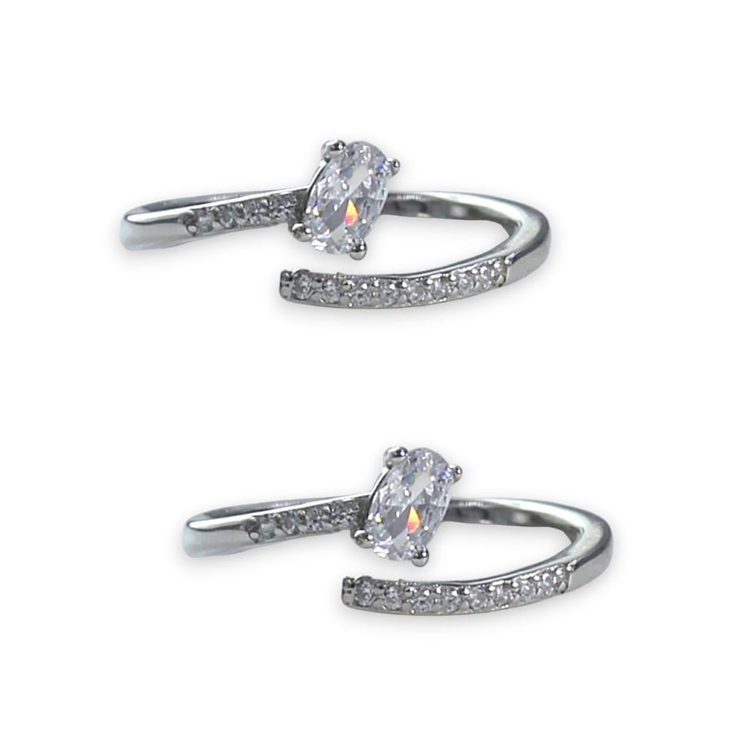 Taraash 925 Sterling Silver Openable CZ Toe Ring For Women - Taraash
