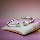 Taraash 925 Sterling Silver Openable Floral Kada For Women - Taraash
