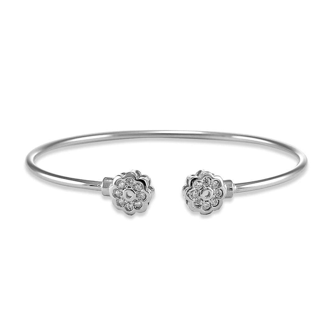 Taraash 925 Sterling Silver Openable Floral Kada For Women - Taraash