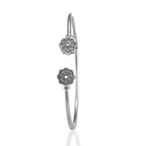 Taraash 925 Sterling Silver Openable Floral Kada For Women - Taraash