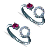 Taraash 925 Sterling Silver Openable Pink Cz Round Toe Ring For Women - Taraash
