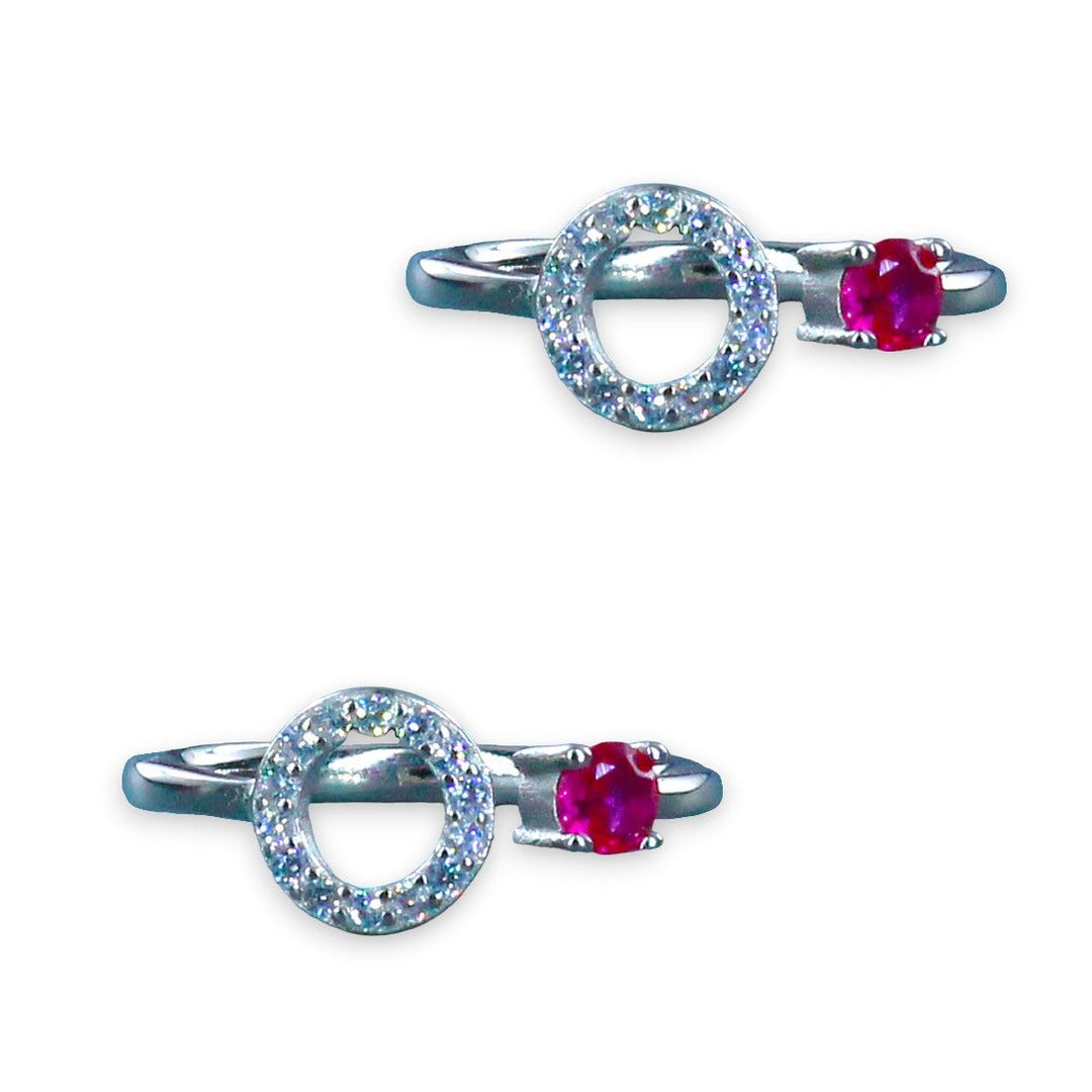 Taraash 925 Sterling Silver Openable Pink Cz Round Toe Ring For Women - Taraash