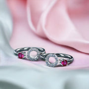 Taraash 925 Sterling Silver Openable Pink Cz Round Toe Ring For Women - Taraash