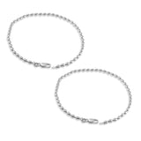 Taraash 925 Sterling Silver Oval Shape Ball Chain Anklet For Women - Taraash