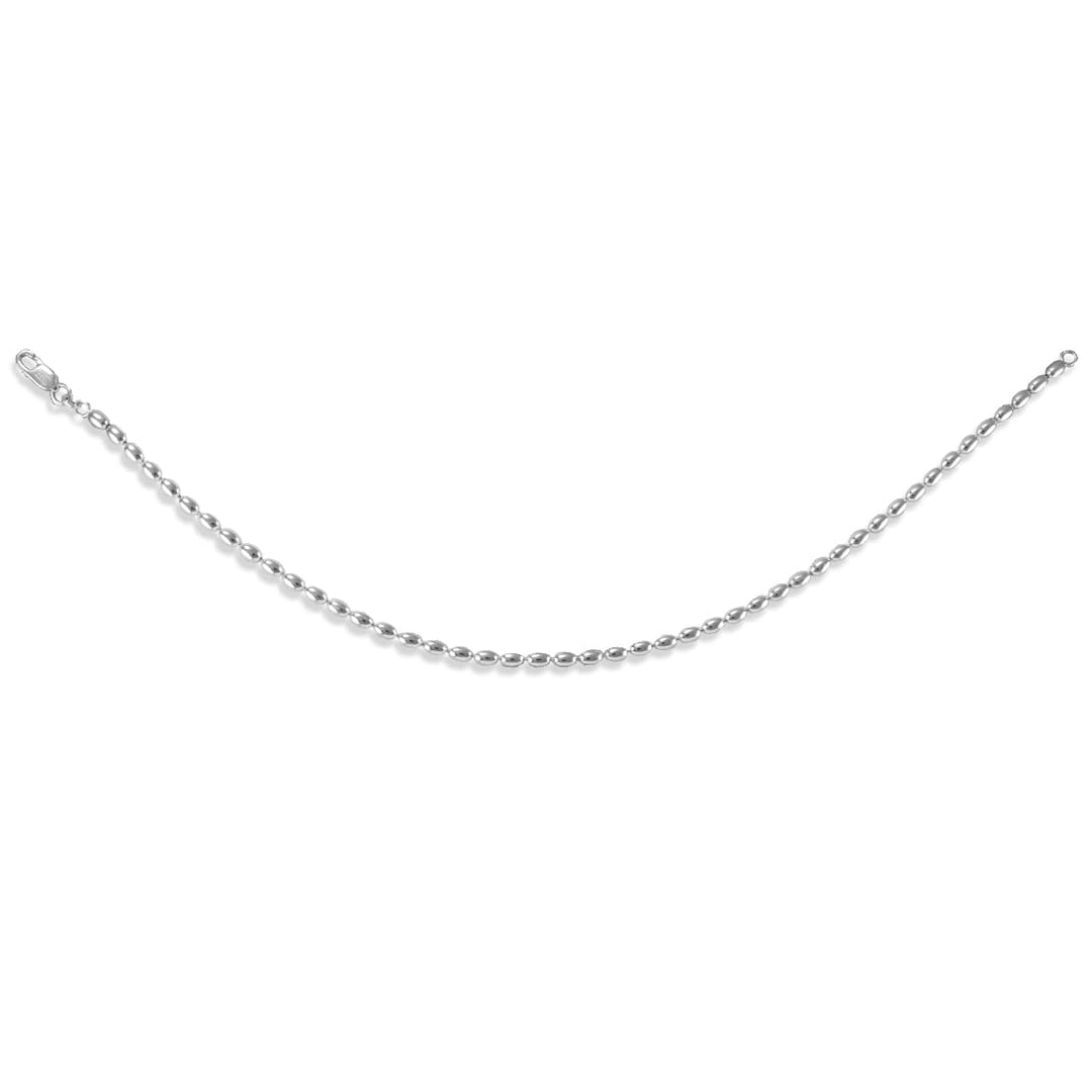 Taraash 925 Sterling Silver Oval Shape Ball Chain Anklet For Women - Taraash