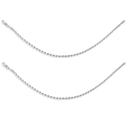 Taraash 925 Sterling Silver Oval Shape Ball Chain Anklet For Women - Taraash