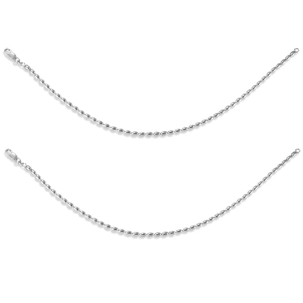 Taraash 925 Sterling Silver Oval Shape Ball Chain Anklet For Women - Taraash