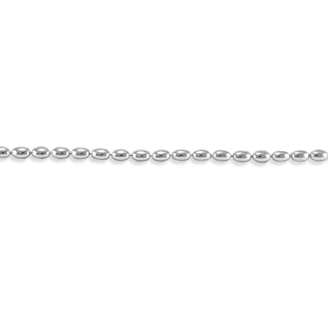 Taraash 925 Sterling Silver Oval Shape Ball Chain Anklet For Women - Taraash