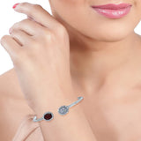 Taraash 925 Sterling Silver Oval Shape Bangle For Women - Taraash