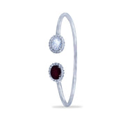 Taraash 925 Sterling Silver Oval Shape Bangle For Women - Taraash