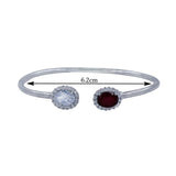 Taraash 925 Sterling Silver Oval Shape Bangle For Women - Taraash