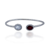 Taraash 925 Sterling Silver Oval Shape Bangle For Women - Taraash