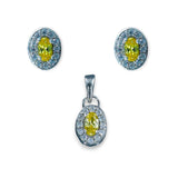 Taraash 925 Sterling Silver Oval Shape CZ Jewellery Sets For Women - Taraash