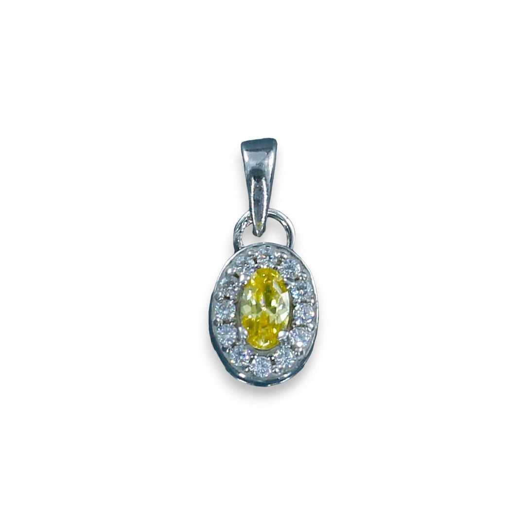 Taraash 925 Sterling Silver Oval Shape CZ Pendant Chain For Women - Taraash