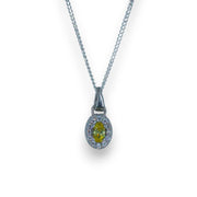 Taraash 925 Sterling Silver Oval Shape CZ Pendant Chain For Women - Taraash