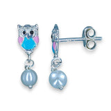 Taraash 925 Sterling Silver Owl animal Earrings For Kids - Taraash
