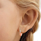Taraash 925 Sterling Silver Peach Enamel Hoops For Girls - Taraash