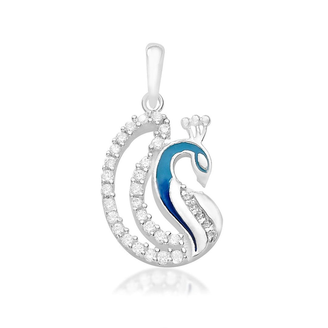 Taraash 925 Sterling Silver Peacock Combo Pendant With Chain For Women COMBO PDCH 165 - Taraash